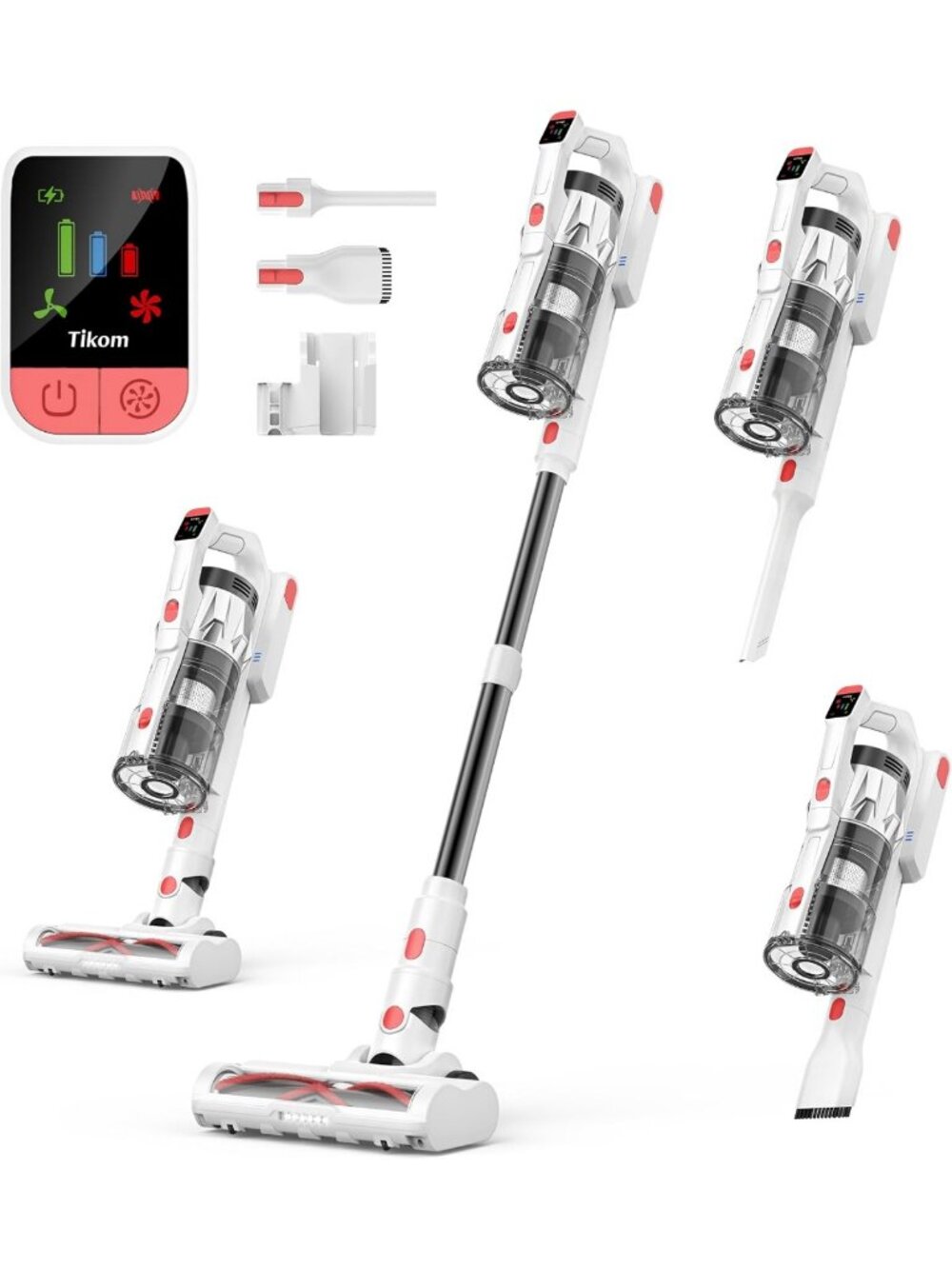 Powerful Cordless Vacuum Cleaner, 45000Pa Suction, LED Display, Lightweight, Pet